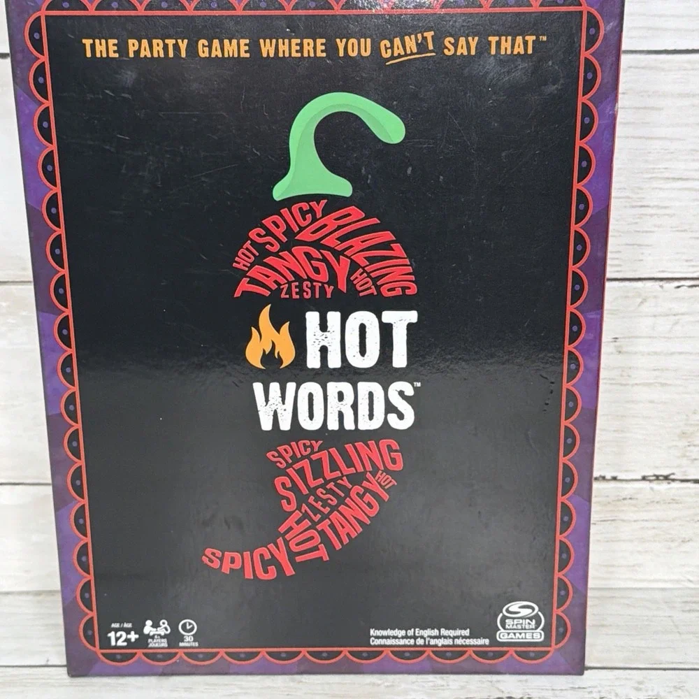 Hot Words Board Game Spin Master Word Guessing Party Game Complete Ages 12+